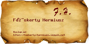 Fáskerty Hermiusz névjegykártya
